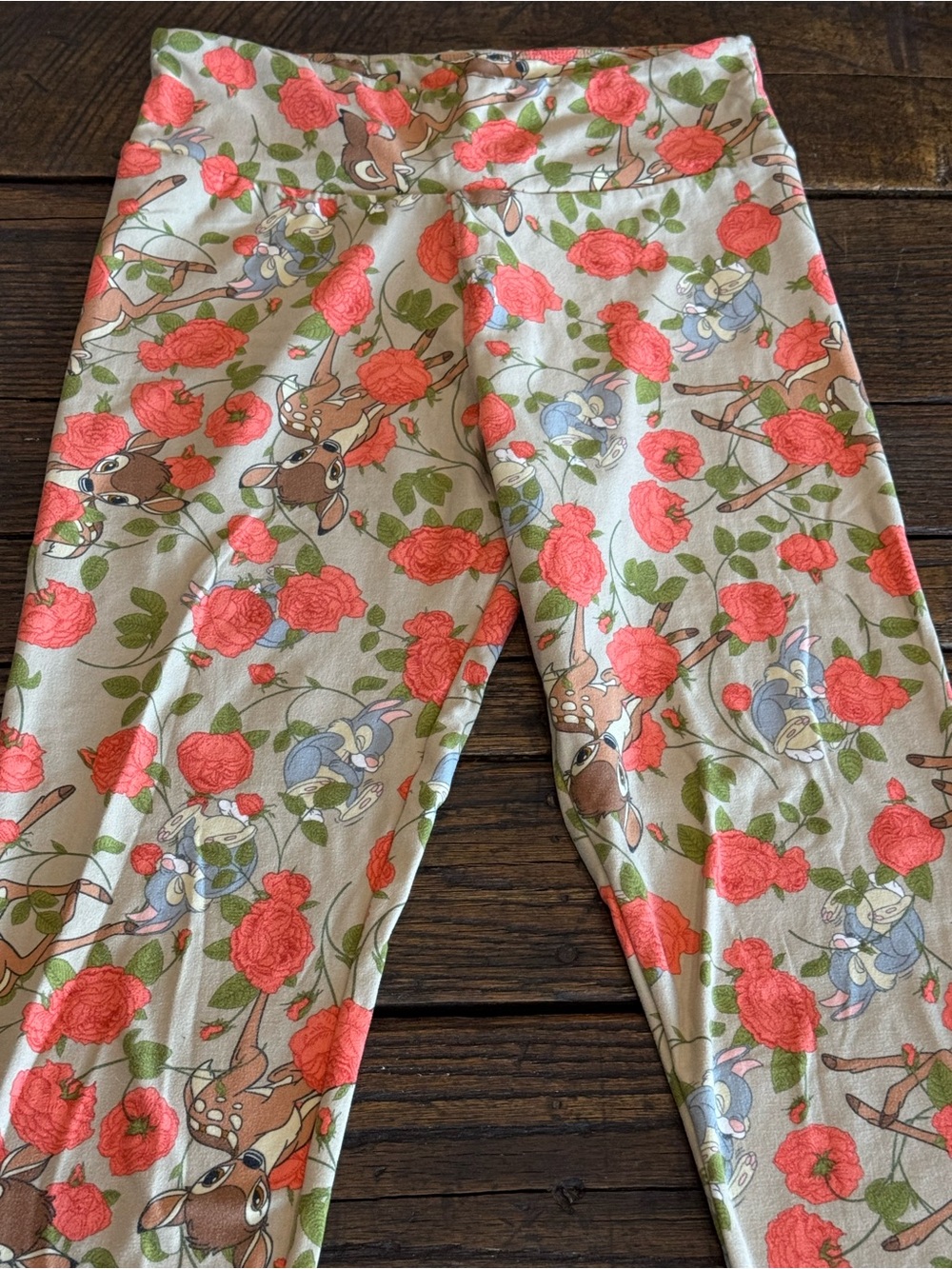 Lularoe Bambi & Thumper Floral Leggings - One Size